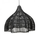 Rattan hang lamp flower shape - 40 cm - black