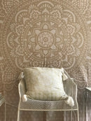 Khaki tapestry Holy mandala 230 x 230 cm, 90.5
